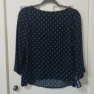 Adorable 3/4 sleeve Anchor blouse